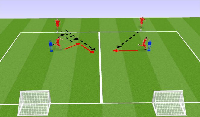 Football/Soccer Session Plan Drill (Colour): Extended W/U