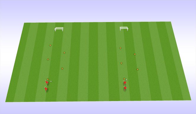 Football/Soccer Session Plan Drill (Colour): Zig-Zag with sidemoves towards cone