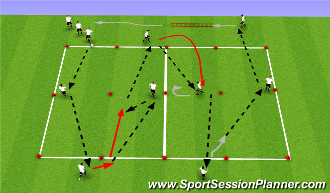 Football/Soccer Session Plan Drill (Colour): Snake