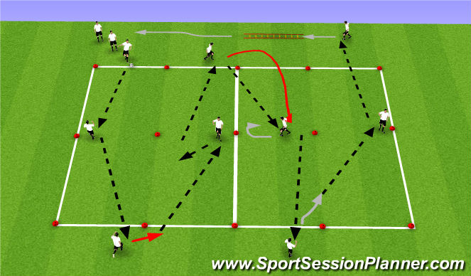 Football/Soccer Session Plan Drill (Colour): Snake