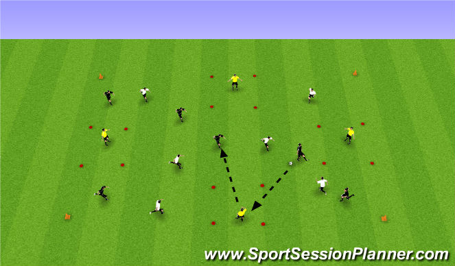 Football/Soccer Session Plan Drill (Colour): 6 v 6 + 4