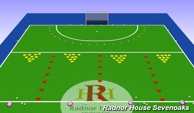 Hockey Session Plan Drill (Colour): Hockey Bowling