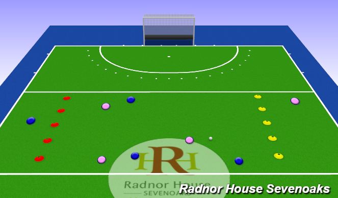 Hockey Session Plan Drill (Colour): End Zone
