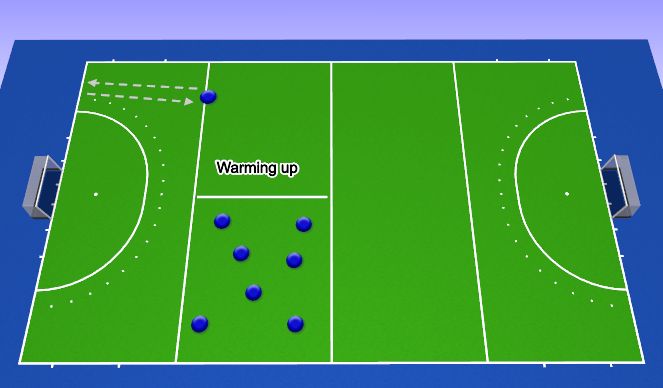 Hockey Session Plan Drill (Colour): Warming up