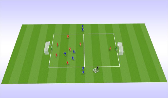 Football/Soccer Session Plan Drill (Colour): 6v3 + 1 Rondo