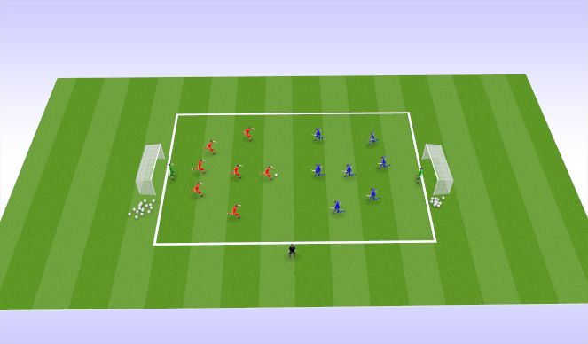 Football/Soccer Session Plan Drill (Colour): 8v8 Scrimmage