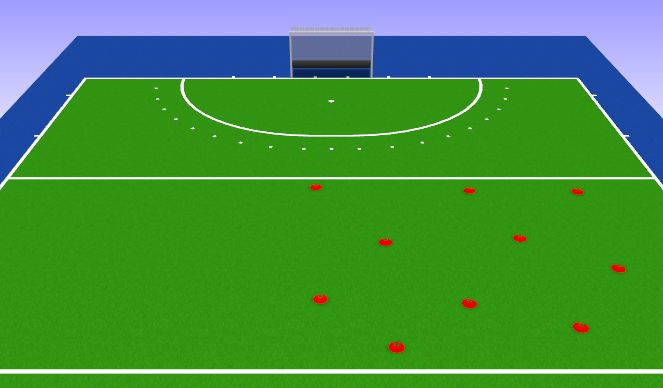 Hockey Session Plan Drill (Colour): passing spel