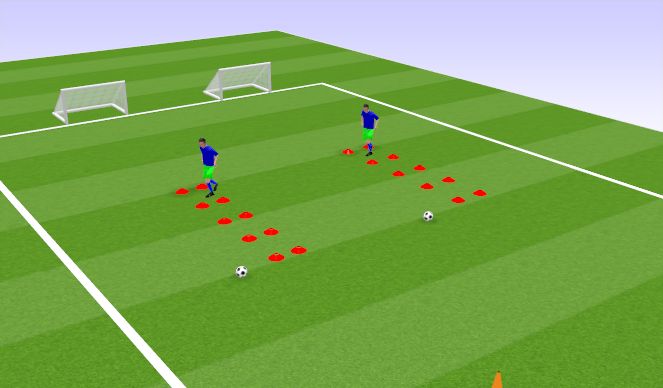 Football/Soccer Session Plan Drill (Colour): Warm-up part II