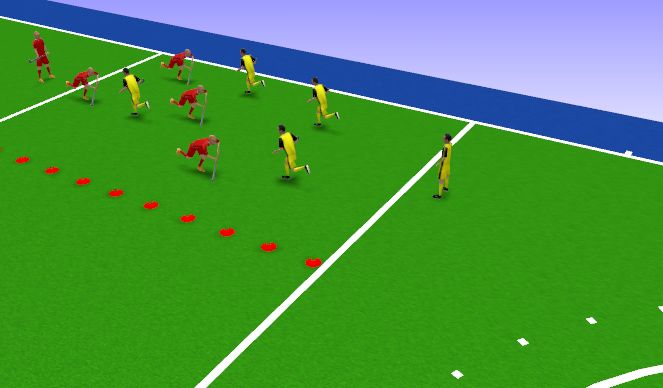 Hockey Session Plan Drill (Colour): positiespel 5-5