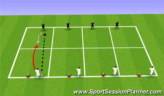 Football/Soccer Session Plan Drill (Colour): Cone Ball 1v1