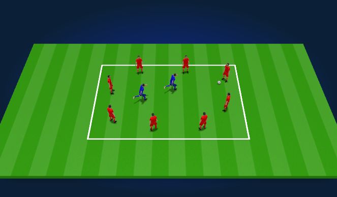 Football/Soccer Session Plan Drill (Colour): Rondo 8v2