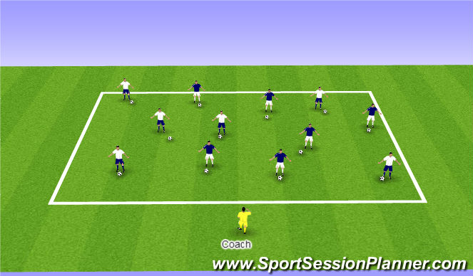 Football/Soccer Session Plan Drill (Colour): Warm Up