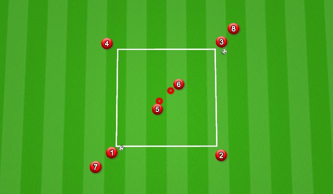 Football/Soccer Session Plan Drill (Colour): Passing Pattern 2 Animation