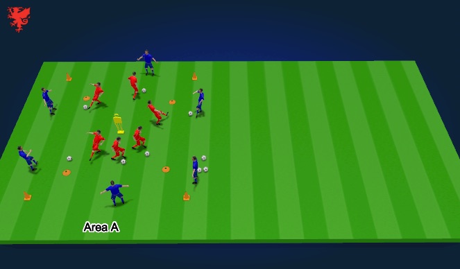 Football/Soccer Session Plan Drill (Colour): Warm up