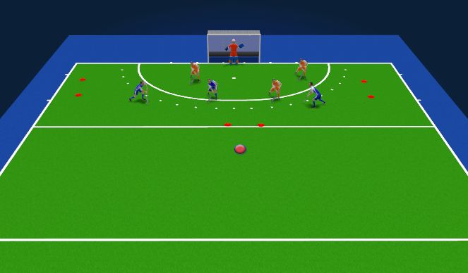 Hockey Session Plan Drill (Colour): Partijvorm - Aanvallen/uitverdedigen
