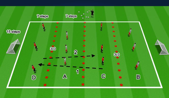Football/Soccer Session Plan Drill (Colour): 4 Zone Split game - Part 2