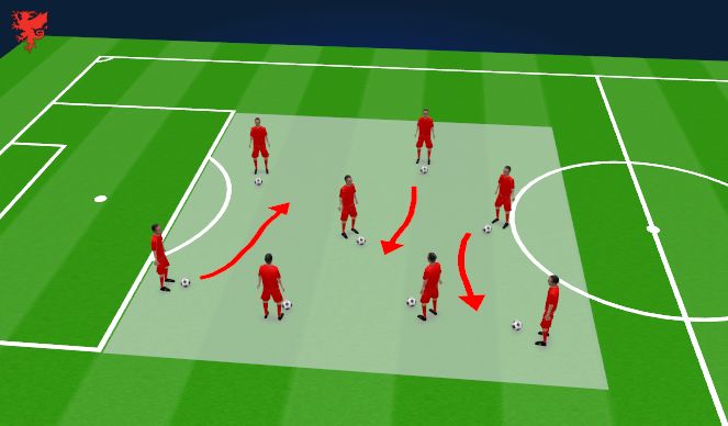 Football/Soccer Session Plan Drill (Colour): Warm Up / Activation