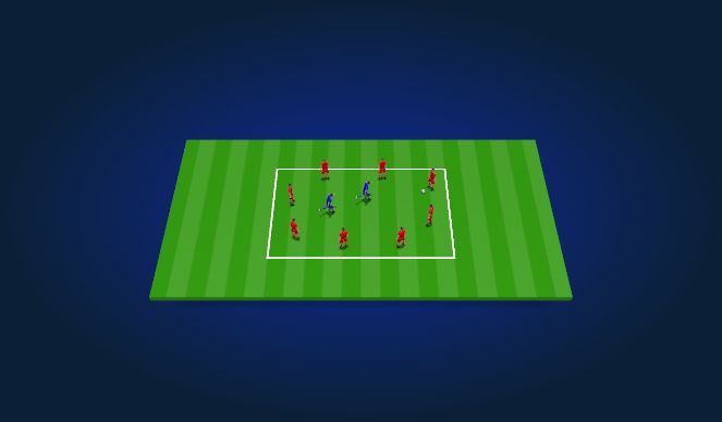 Football/Soccer Session Plan Drill (Colour): Rondo 8v2