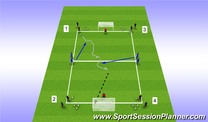 Football/Soccer Session Plan Drill (Colour): Technical / Tactical