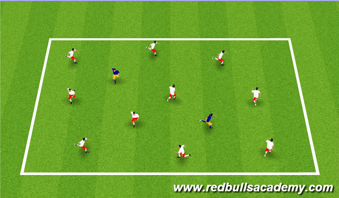 Football/Soccer Session Plan Drill (Colour): Warm-Up - Freeze Tag