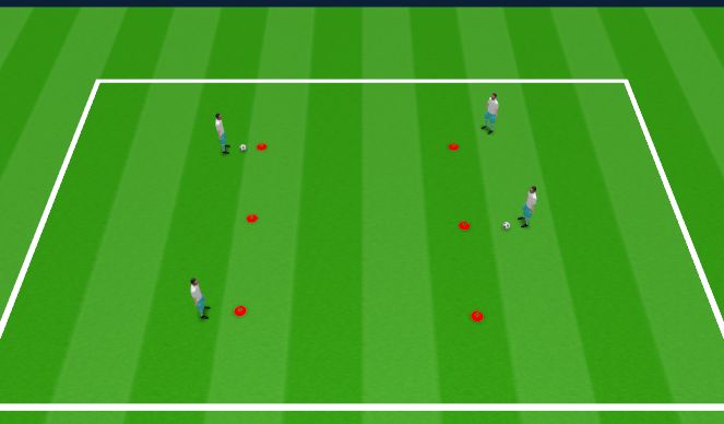 Football/Soccer Session Plan Drill (Colour): 2-4-6 Techincal Warm Up
