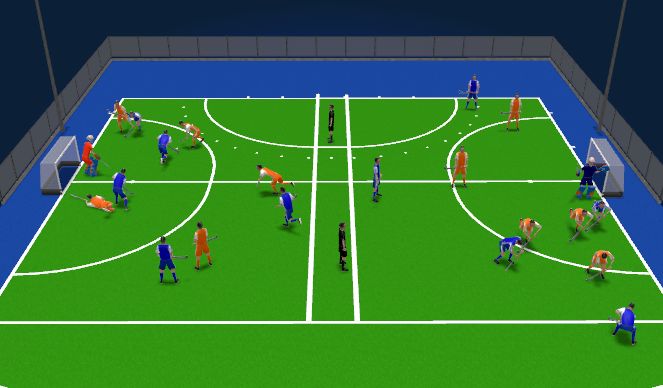 Hockey Session Plan Drill (Colour): Half Pitch Hockey
