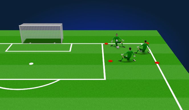 Football/Soccer Session Plan Drill (Colour): WU-1v1 Blocking