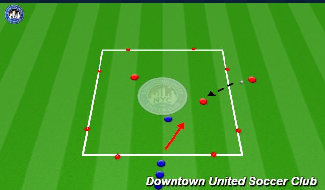 Fútbol Ejercicio del Plan de Sesiones (Color): 2 v1 