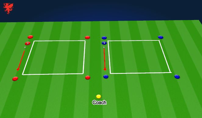 Football/Soccer Session Plan Drill (Colour): Technical (10 Minutes)