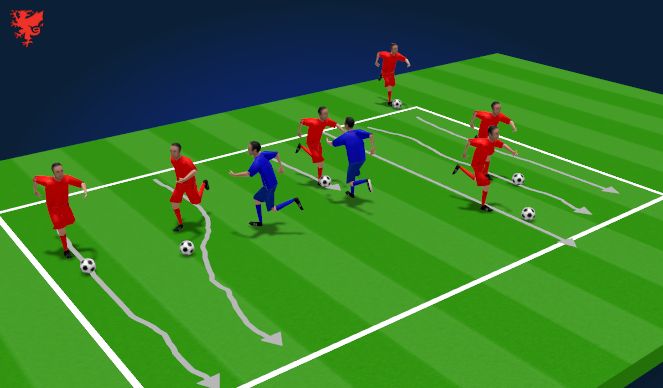 Football/Soccer Session Plan Drill (Colour): Across the gap 
