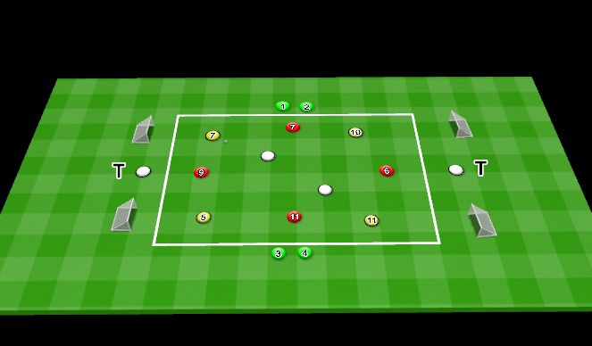Football/Soccer Session Plan Drill (Colour): SSG 4V4 + 4
