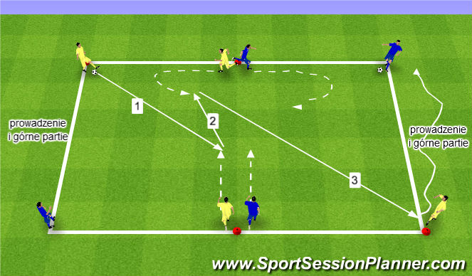 Football/Soccer Session Plan Drill (Colour): rozgrzewka - pasy podań ze zmianą miejsca