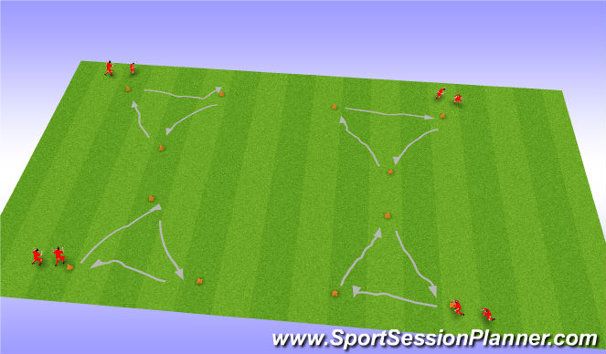 Football/Soccer Session Plan Drill (Colour): Coerver Warmup/Skills