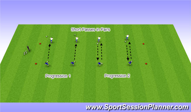 Football/Soccer Session Plan Drill (Colour): Warm Up:  Short Passing in Pairs