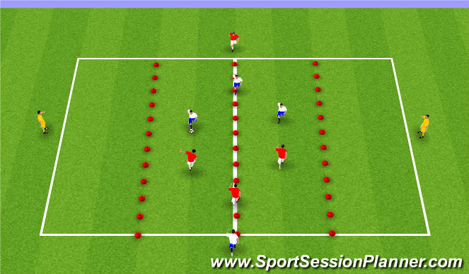 Football/Soccer Session Plan Drill (Colour): Position Game 4v4+2