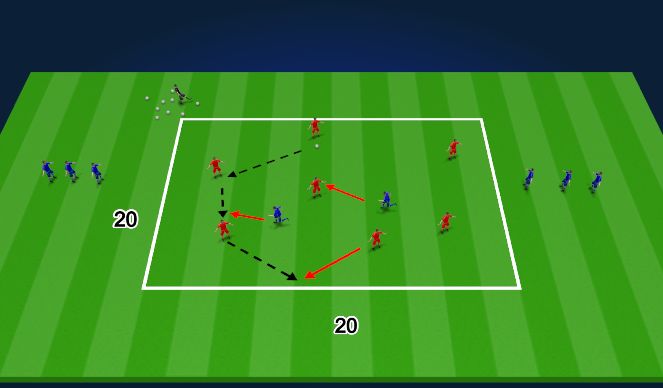Football/Soccer Session Plan Drill (Colour): 7v2 Rondo