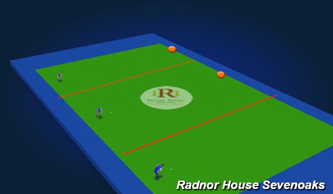 Hockey Session Plan Drill (Colour): 1v1 tackle boxes and tackling technique