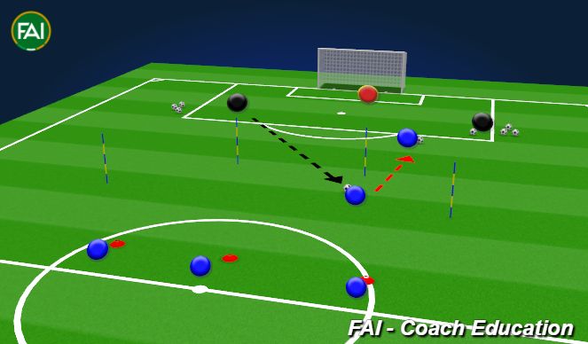 Football/Soccer Session Plan Drill (Colour): Goal Facing (Directional)