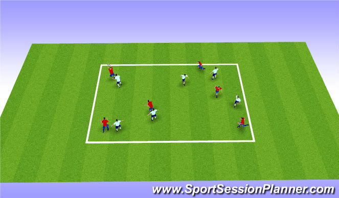 Football/Soccer Session Plan Drill (Colour): Hand Ball Warm up Game