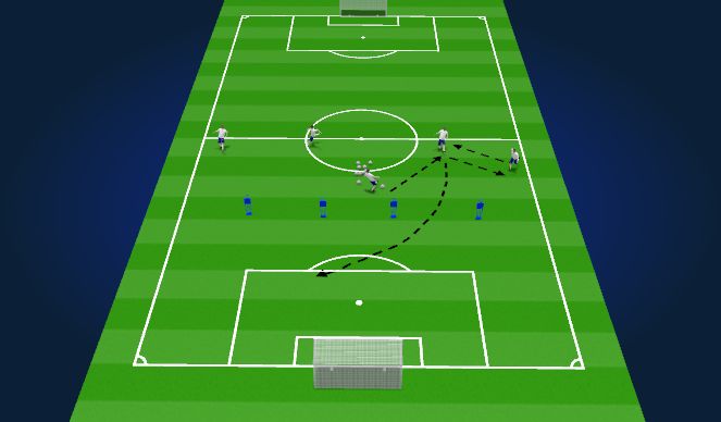 Football/Soccer Session Plan Drill (Colour): Back 5 - Long Diagonals