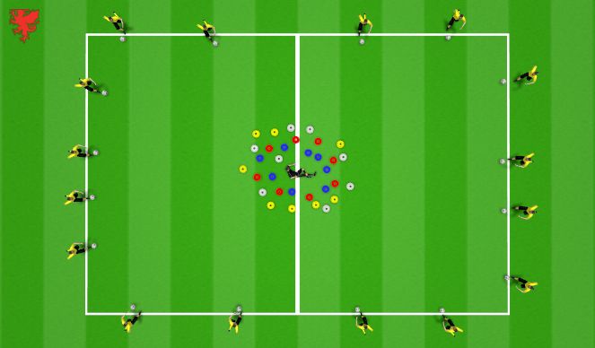 Football/Soccer Session Plan Drill (Colour): Dribbling