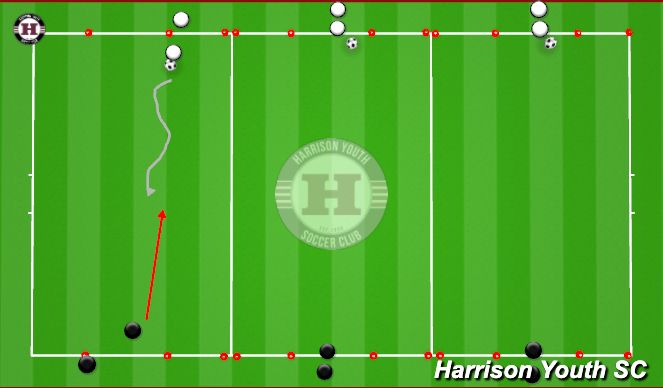 Football/Soccer Session Plan Drill (Colour): 1v1 to gate 