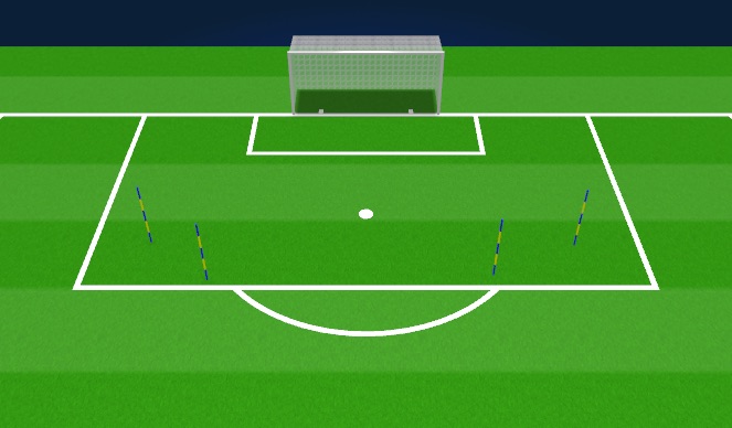 Football/Soccer Session Plan Drill (Colour): Wide Cross to Play Central for strike through gates 