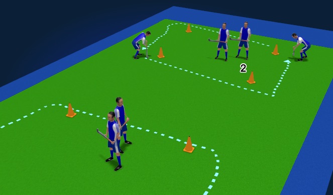 Hockey Session Plan Drill (Colour): Conduite de balle