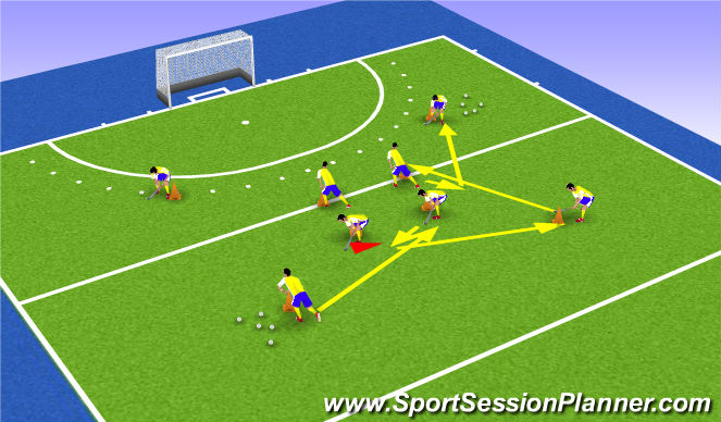 Hockey Session Plan Drill (Colour): tiki taka