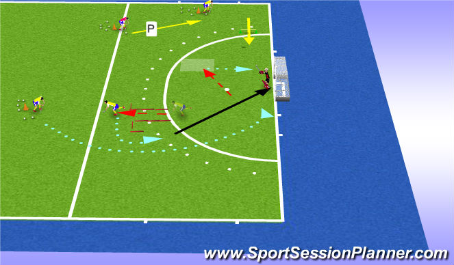 Hockey Session Plan Drill (Colour): space 1+ tec 1