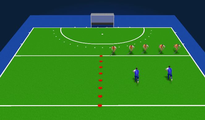Hockey Session Plan Drill (Colour): Bulldog Warmup