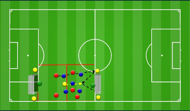 Football/Soccer Session Plan Drill (Colour): Turnier mit Wandspielern