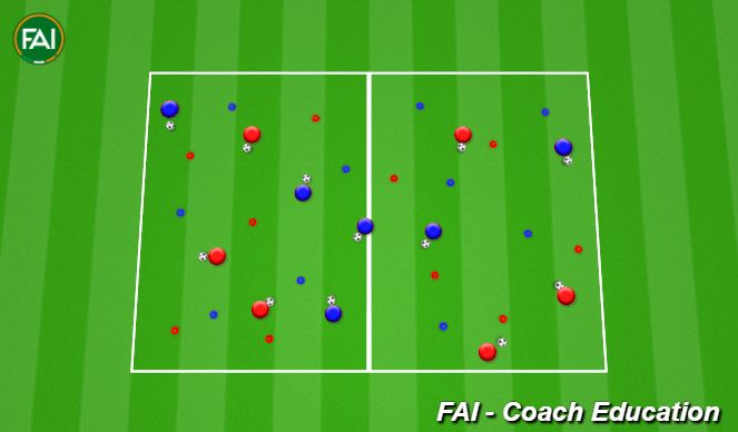 Football/Soccer Session Plan Drill (Colour): Fun Dribbling Game