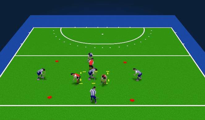 Hockey Session Plan Drill (Colour): 5v3 Box Game